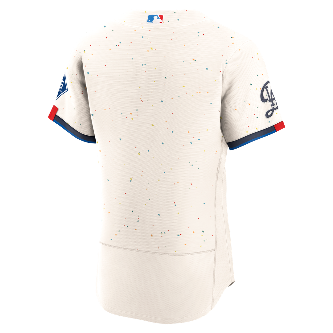Los Angeles Dodgers Nike Cream City Connect Authentic Sponsor Patch Jersey