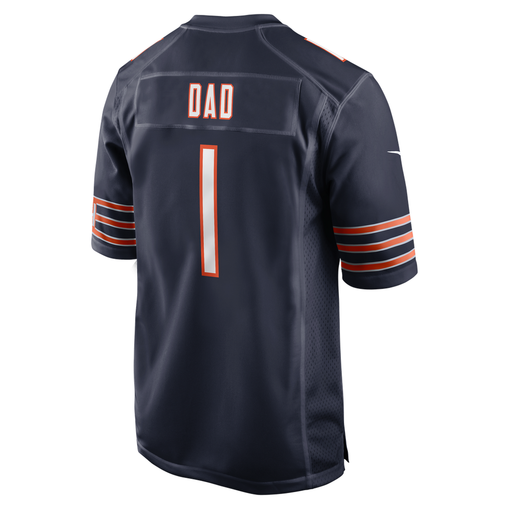 Chicago Bears Number 1 Dad Nike Navy Game Jersey