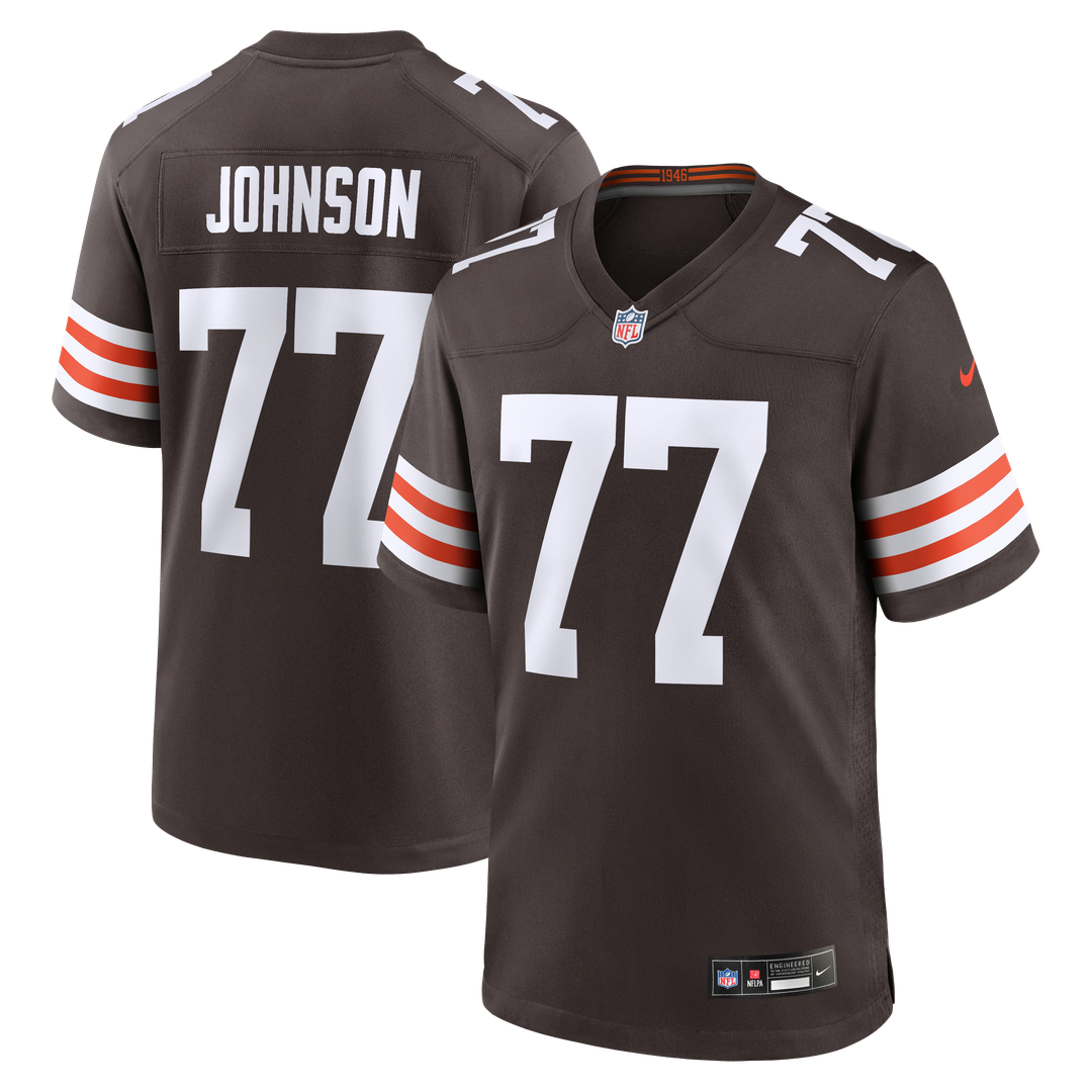Cleveland Browns Zion Johnson Nike Brown Team Game Jersey