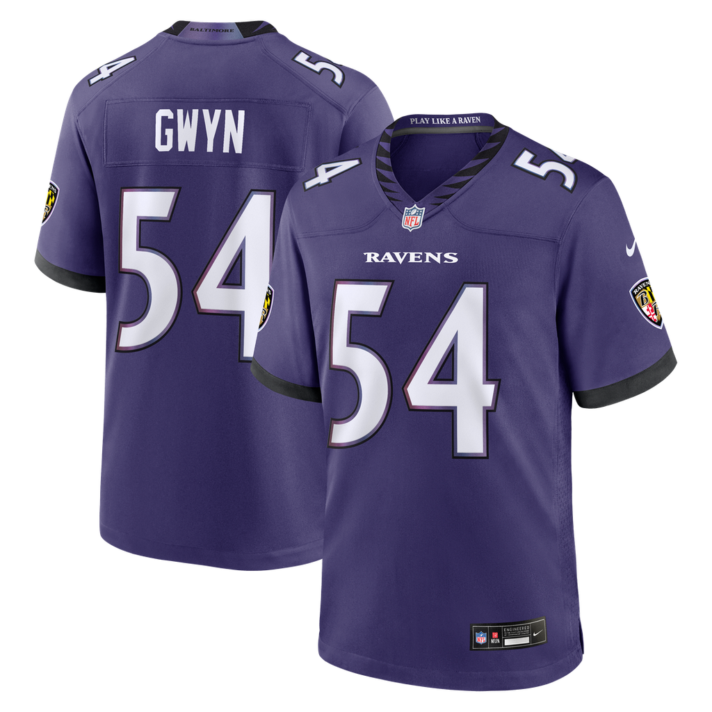 Baltimore Ravens Jovaughn Gwyn Nike Purple Team Game Jersey