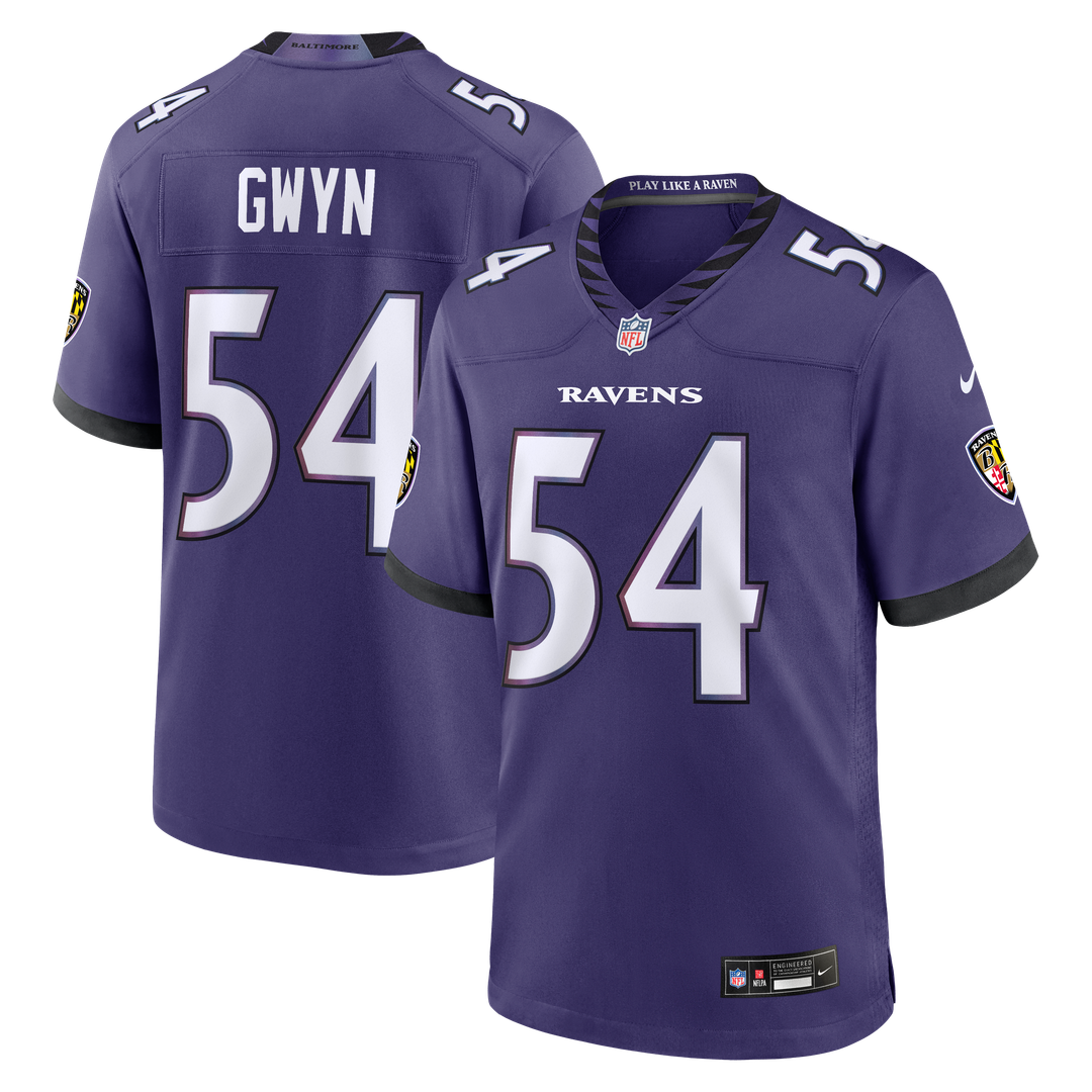 Baltimore Ravens Jovaughn Gwyn Nike Purple Team Game Jersey