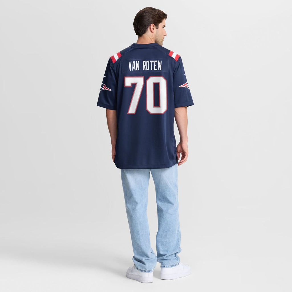 New England Patriots Greg Van Roten Nike Navy Team Game Jersey