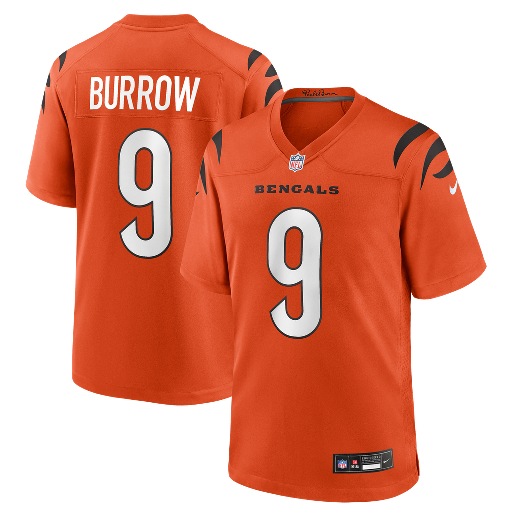 Cincinnati Bengals Joe Burrow Nike Orange Alternate Game Jersey