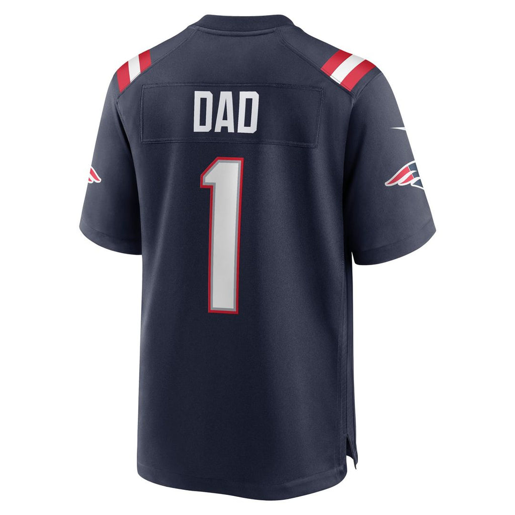 New England Patriots Number 1 Dad Nike Navy Game Jersey