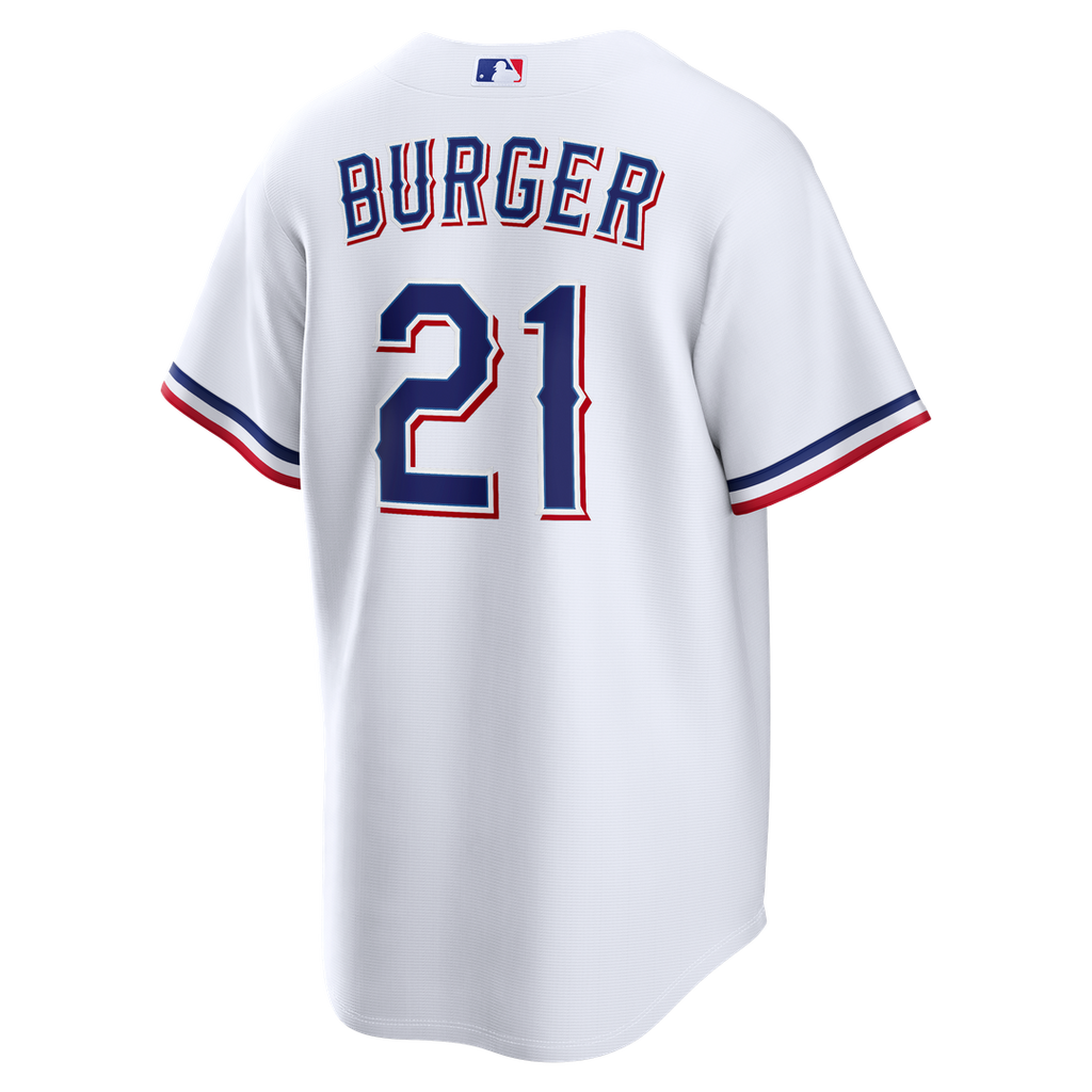 Texas Rangers Jake Burger Nike White Home Replica Jersey
