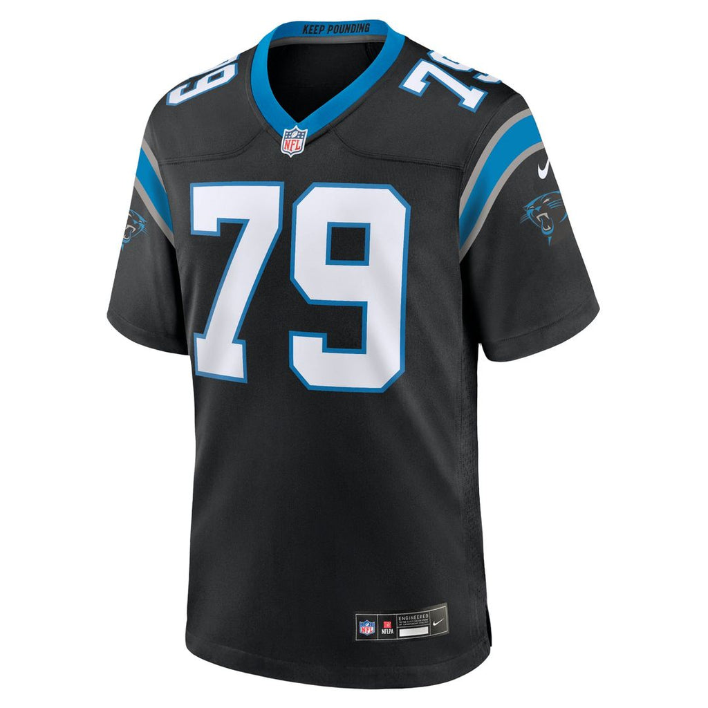 Carolina Panthers Ikem Ekwonu Nike Black Game Jersey