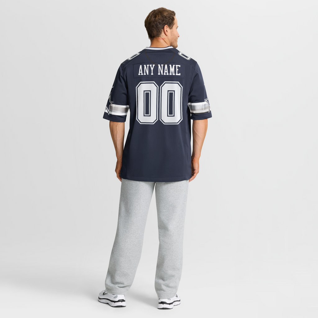 Dallas Cowboys Nike Navy Custom Game Jersey