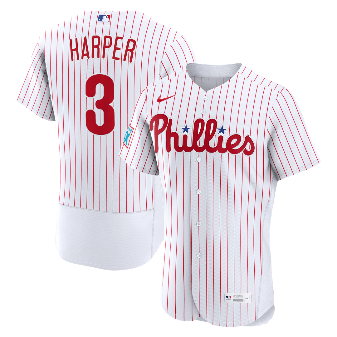 Philadelphia Phillies Bryce Harper Nike Cream Alternate Authentic Sponsor Patch Jersey