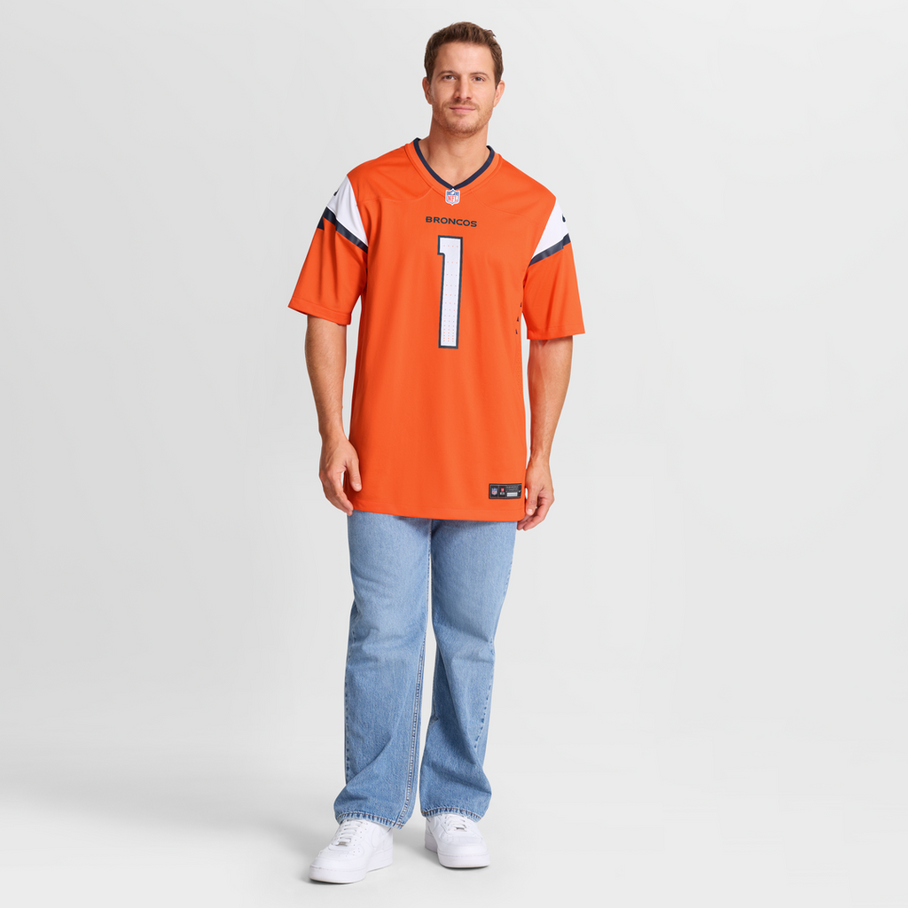 Denver Broncos Number 1 Groom Nike Orange Game Jersey