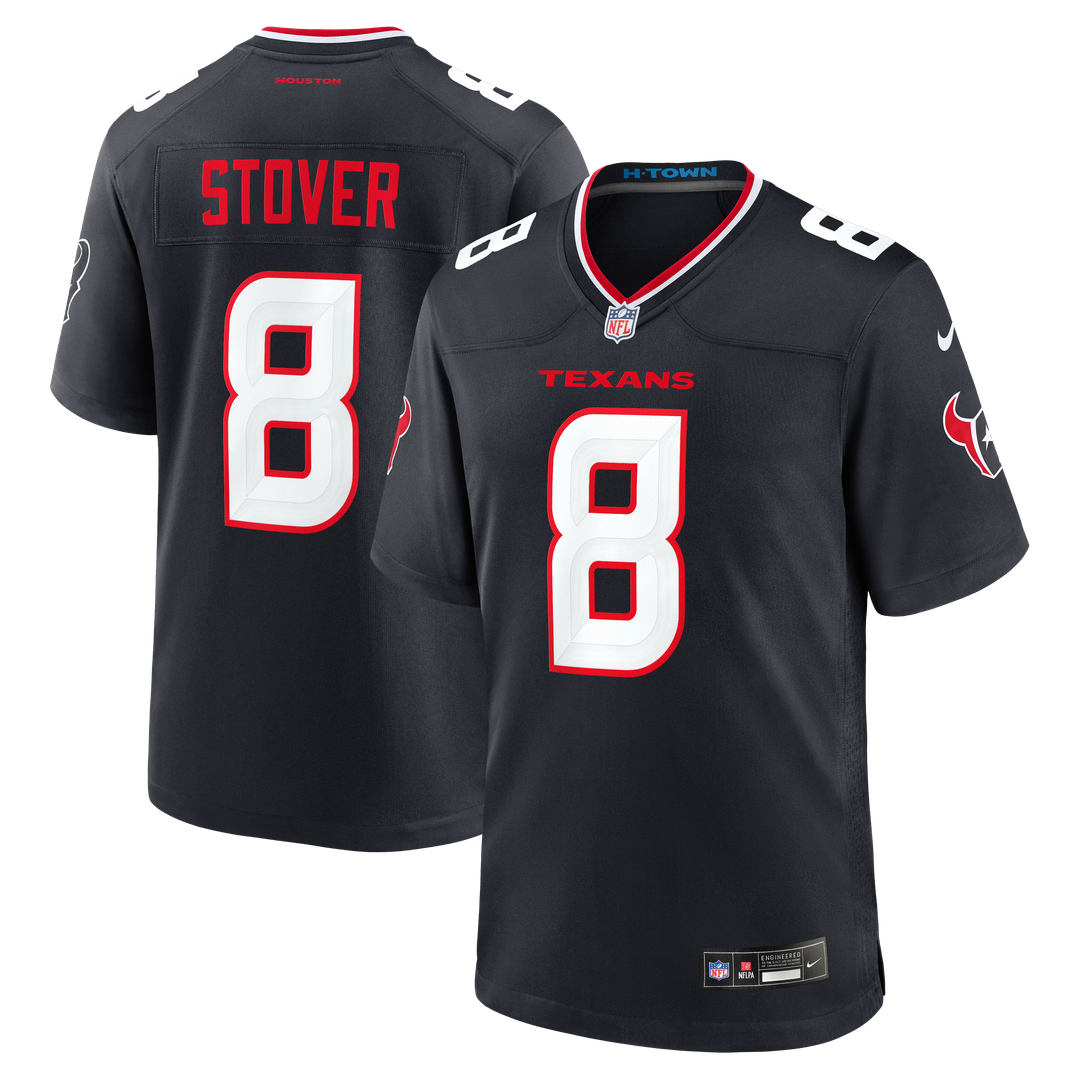 Houston Texans Cade Stover Nike Navy Team Game Jersey