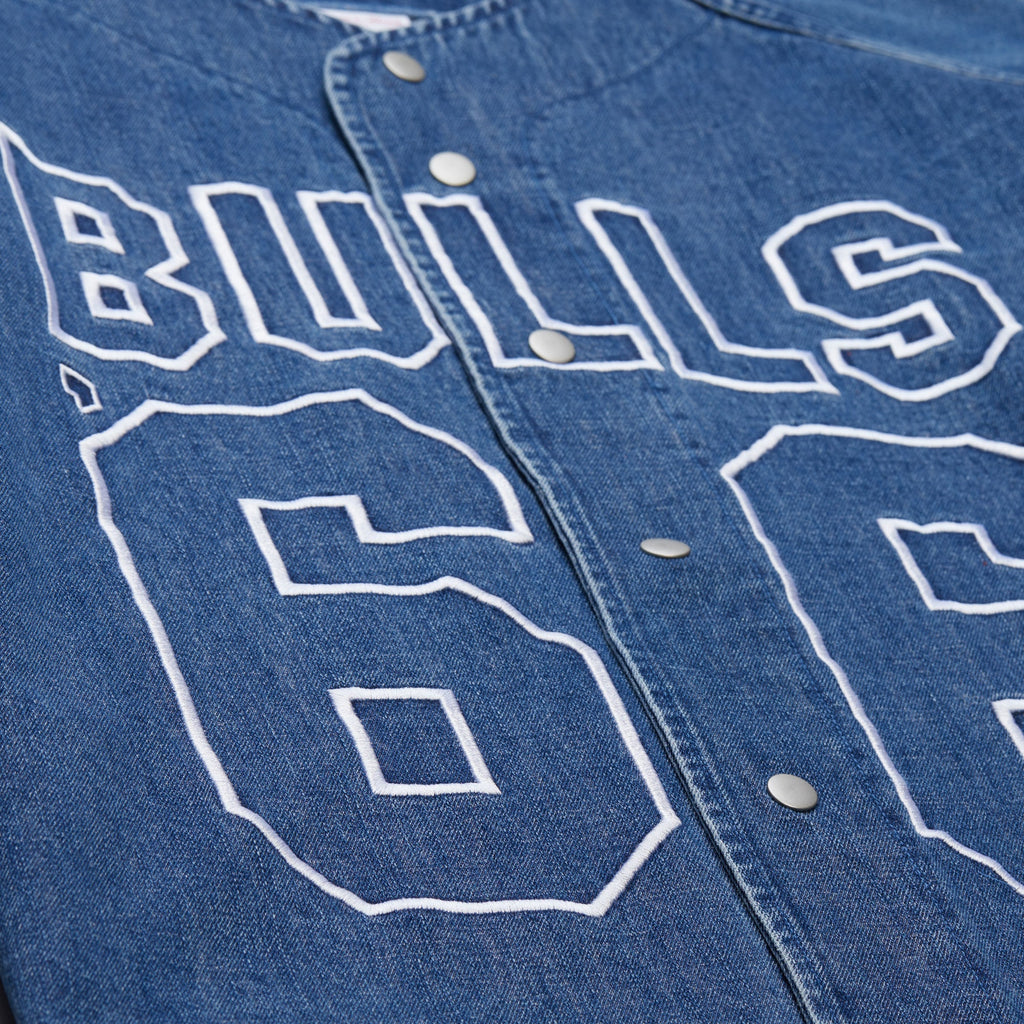 Chicago Bulls Mitchell & Ness Summer Breeze Baseball Jersey - Blue