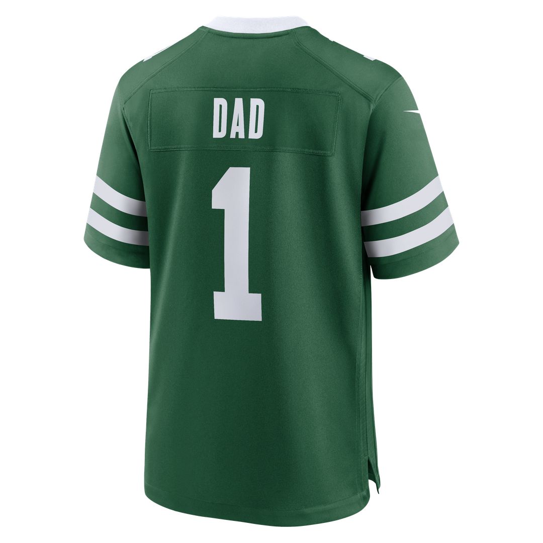 New York Jets Nike Legacy Green #1 Dad Game Jersey