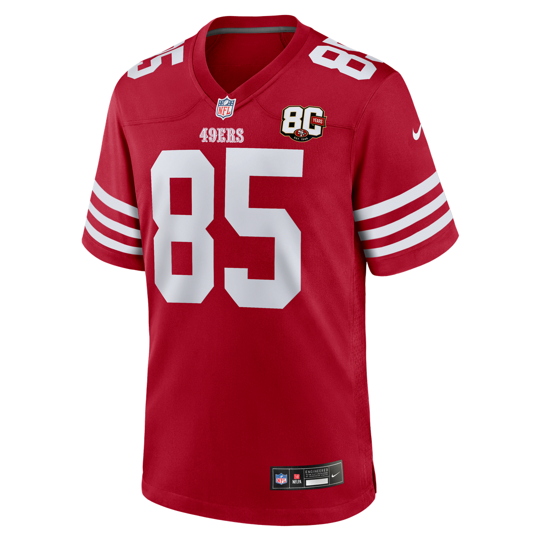 San Francisco 49ers George Kittle Nike White 80th Anniversary Game Jersey