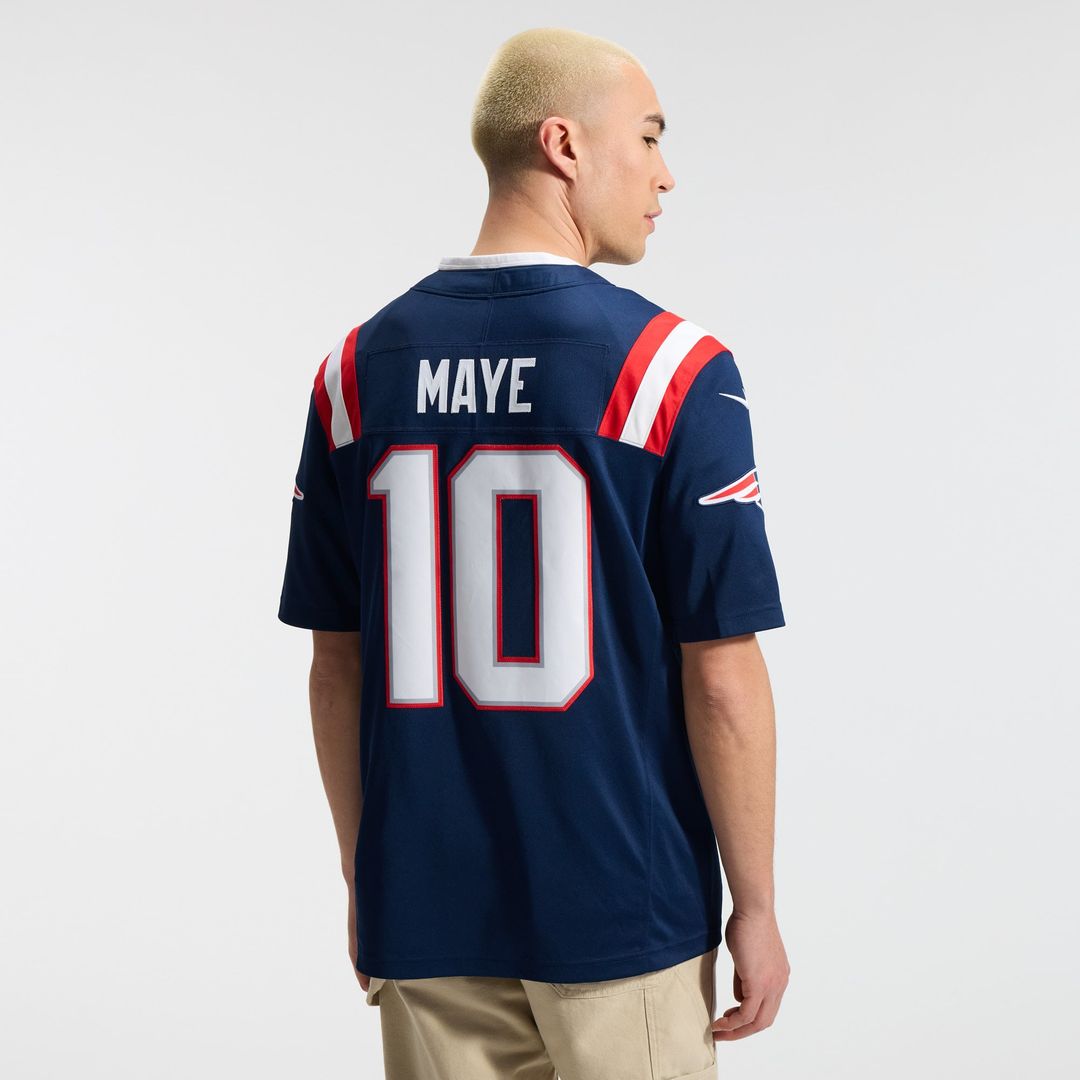 New England Patriots Drake Maye Nike Navy Team Vapor F.U.S.E. Stitched Limited Jersey
