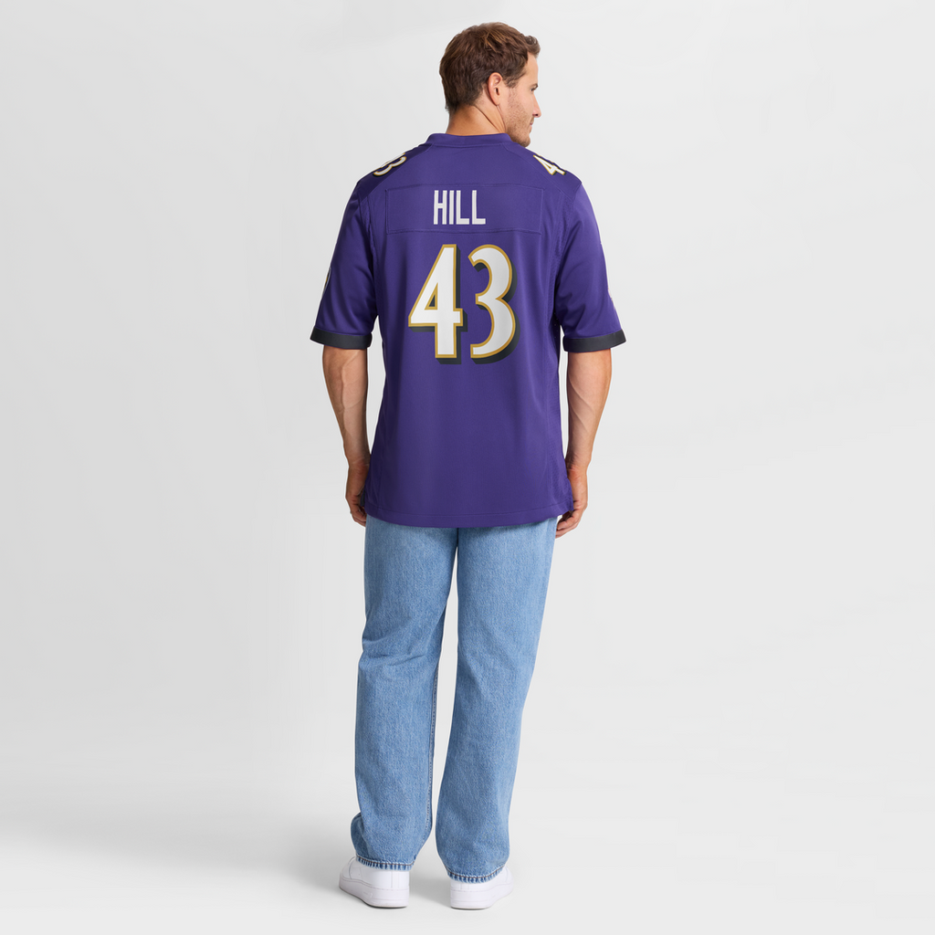 Baltimore Ravens Justice Hill Nike Purple Game Jersey