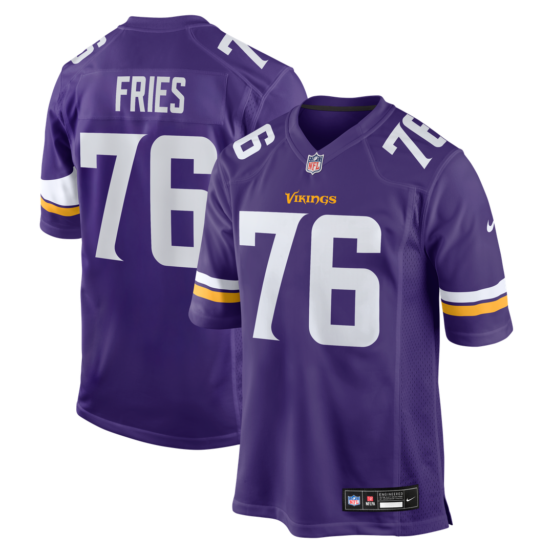 Minnesota Vikings Will Fries Nike Purple Team Game Jersey