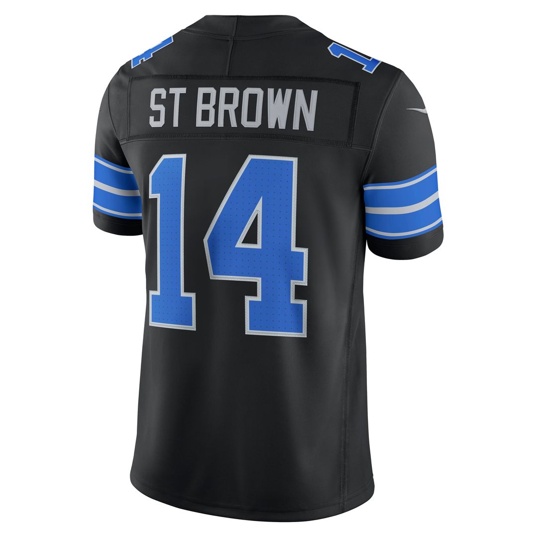 Detroit Lions Amon-Ra St. Brown Nike Black Alternate Vapor F.U.S.E. Stitched Limited Jersey
