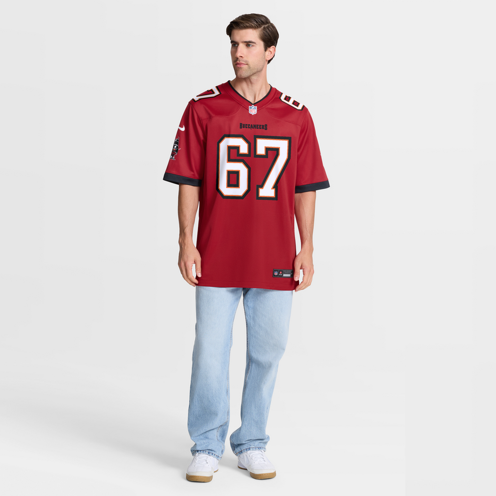 Tampa Bay Buccaneers Luke Goedeke Nike Red Game Player Jersey