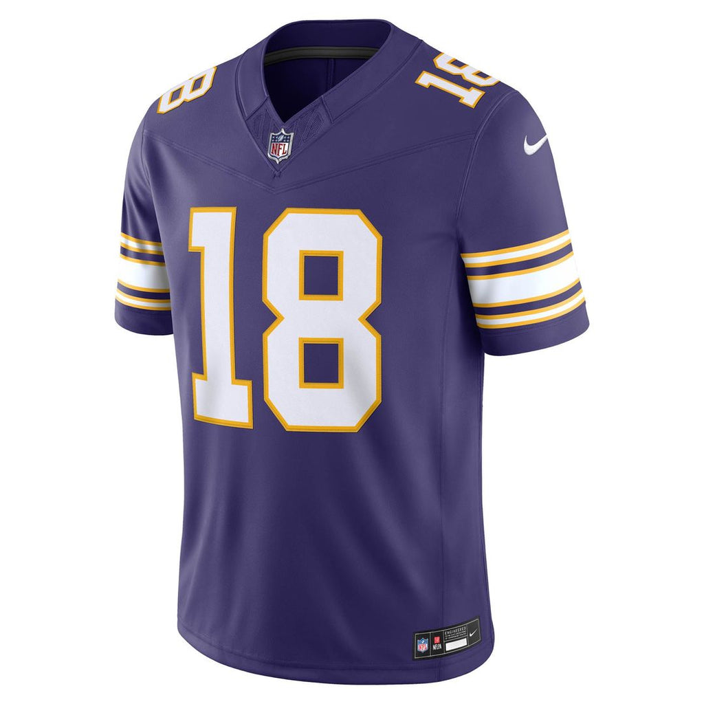 Minnesota Vikings Justin Jefferson Nike Purple Alternate Classic Vapor F.U.S.E. Stitched Limited Jersey