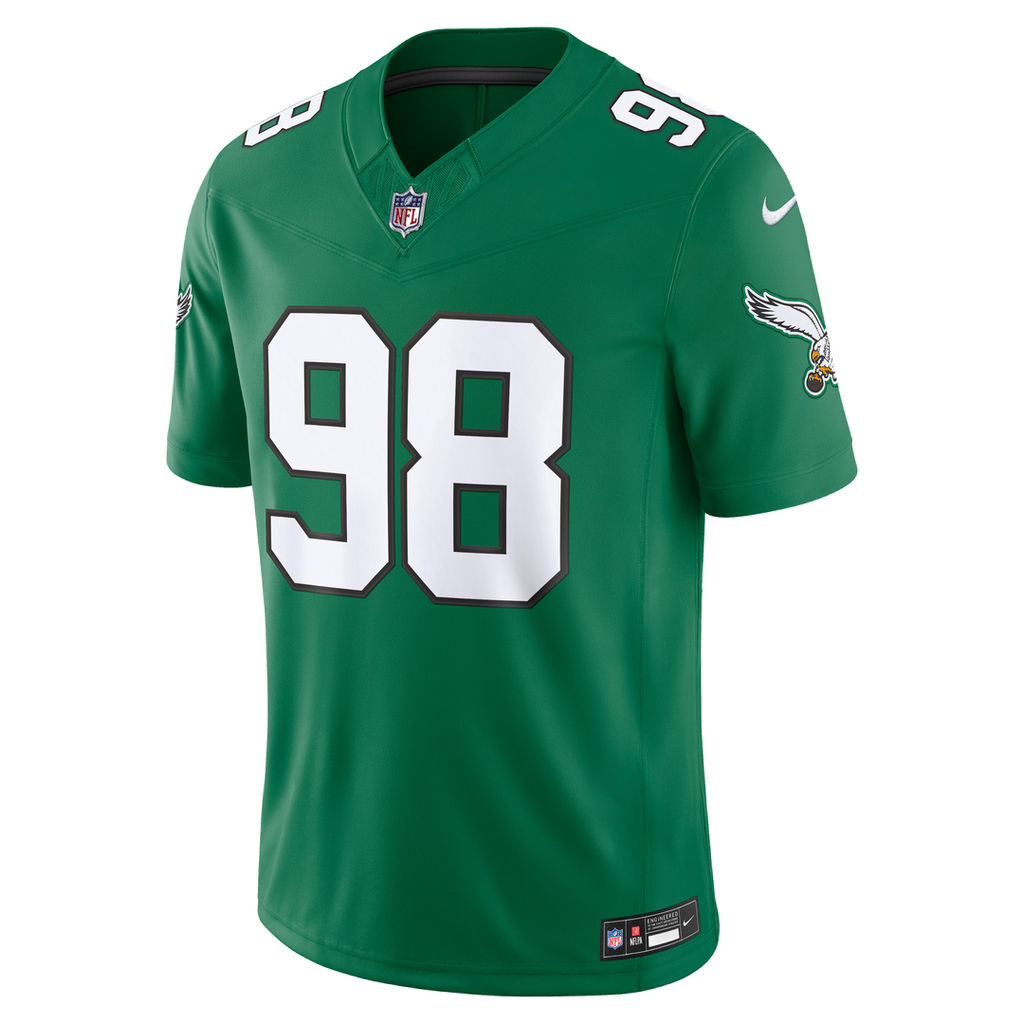 Philadelphia Eagles Jalen Carter Nike Kelly Green Alternate Vapor F.U.S.E. Stitched Limited Jersey