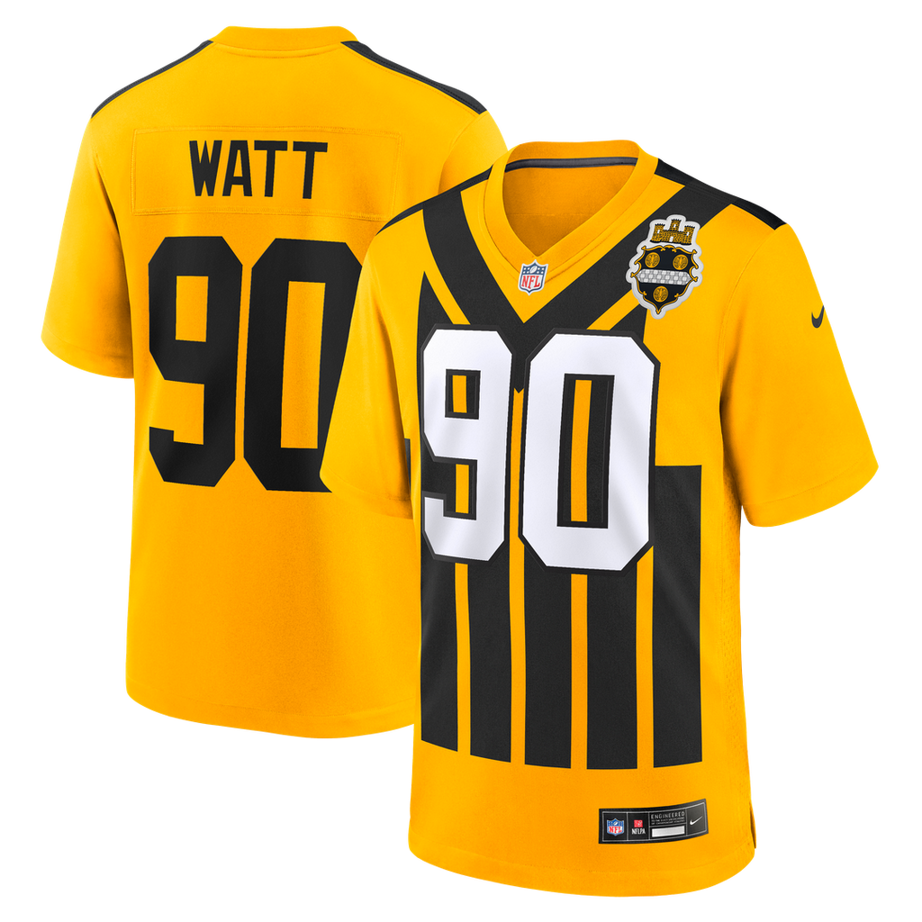 Pittsburgh Steelers T.J. Watt Nike Gold Alternate 1933 Throwback Game Jersey