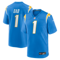 Los Angeles Chargers Number 1 Dad Nike Powder Blue Game Jersey