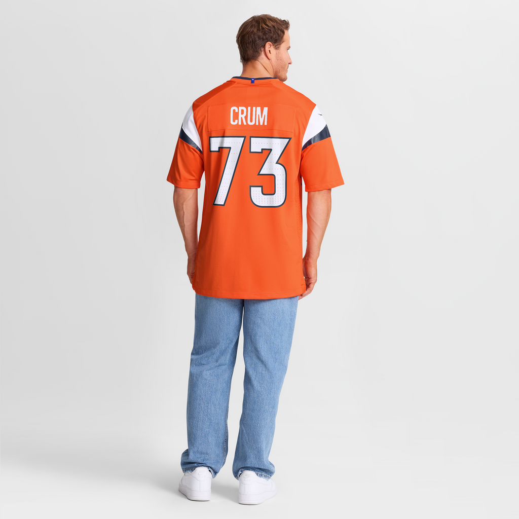 Denver Broncos Frank Crum Nike Orange Team Game Jersey