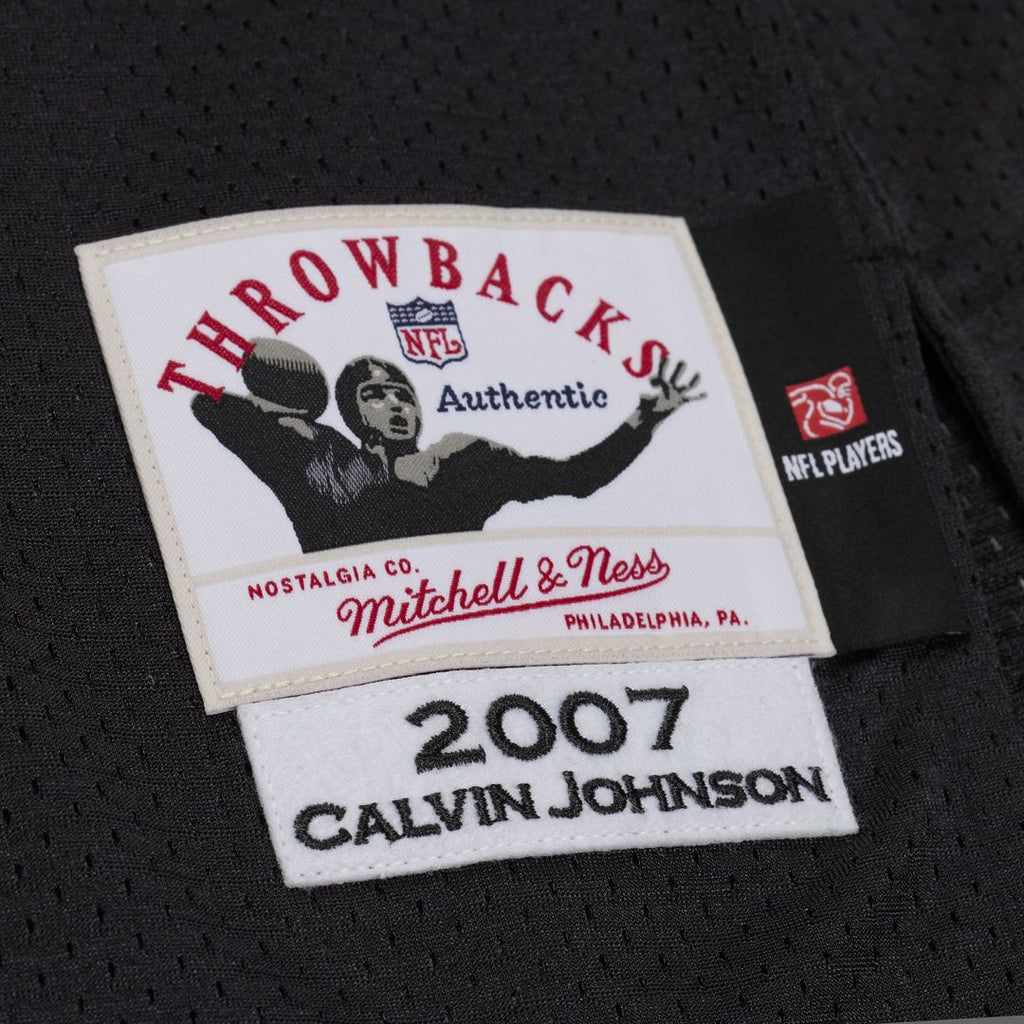 Detroit Lions Calvin Johnson Mitchell & Ness Black 2007 Authentic Throwback Jersey