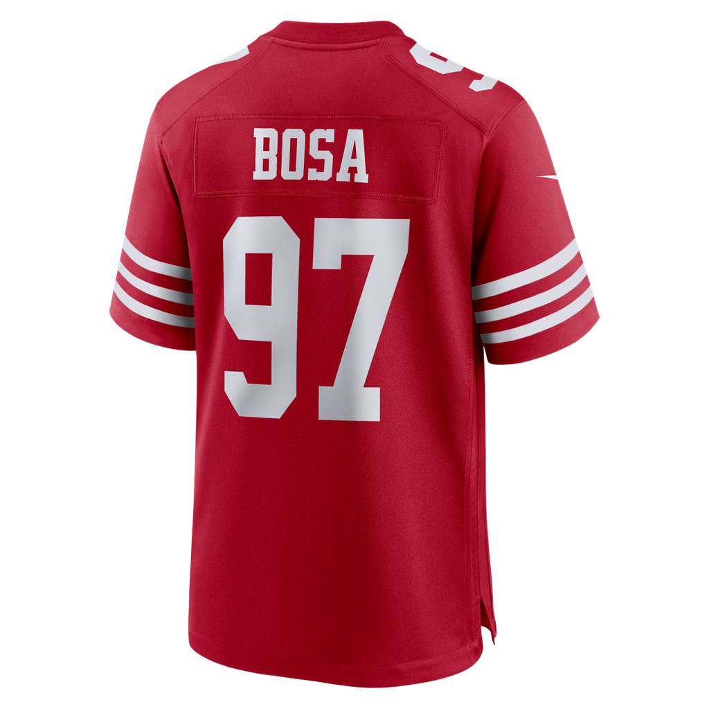 San Francisco 49ers Nick Bosa Nike Scarlet 80th Anniversary Game Jersey