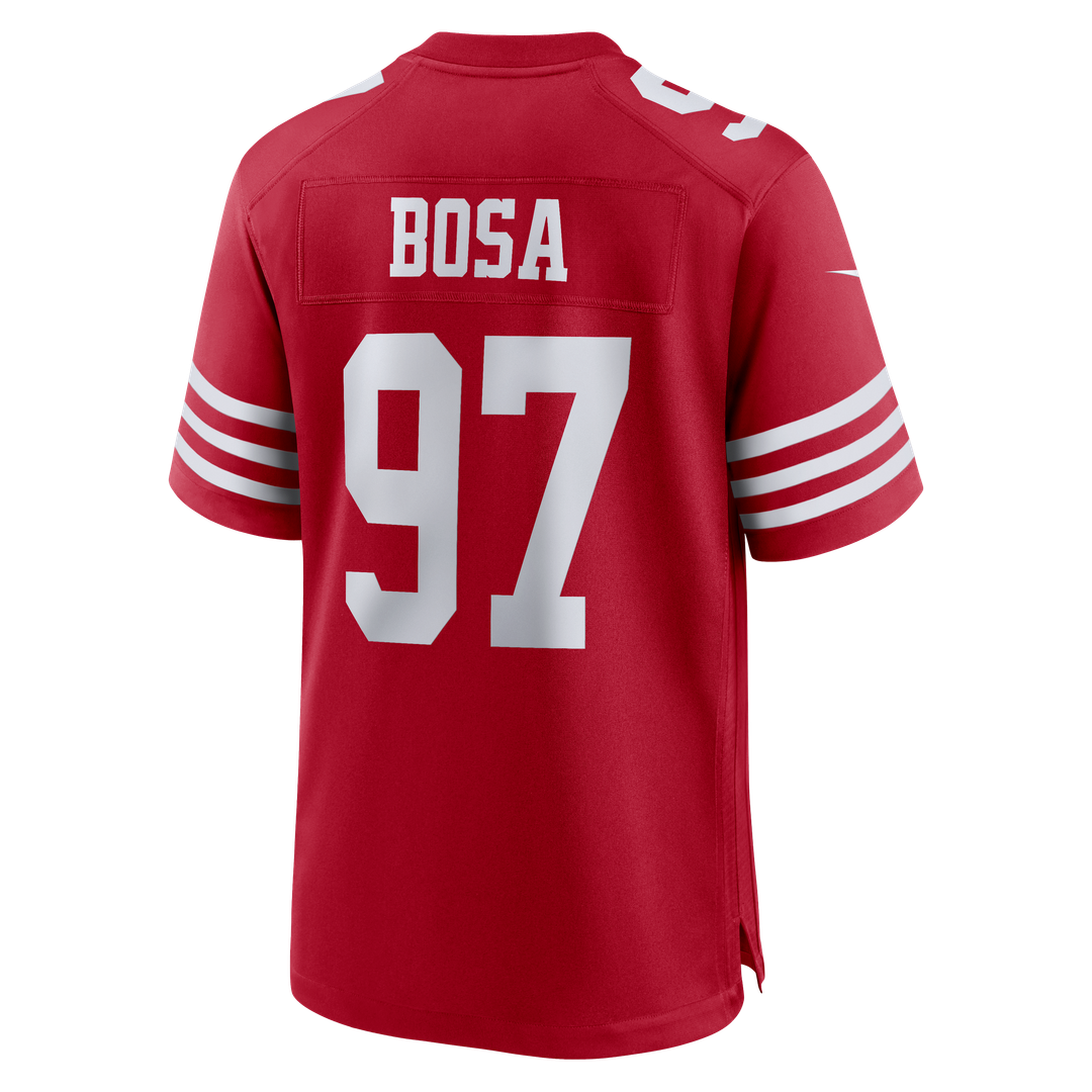 San Francisco 49ers Nick Bosa Nike Scarlet 80th Anniversary Game Jersey