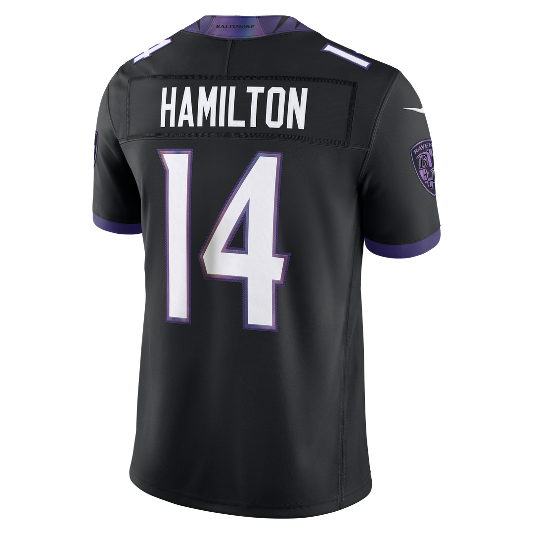 Baltimore Ravens Kyle Hamilton Nike Black Alternate Vapor F.U.S.E. Stitched Limited Jersey
