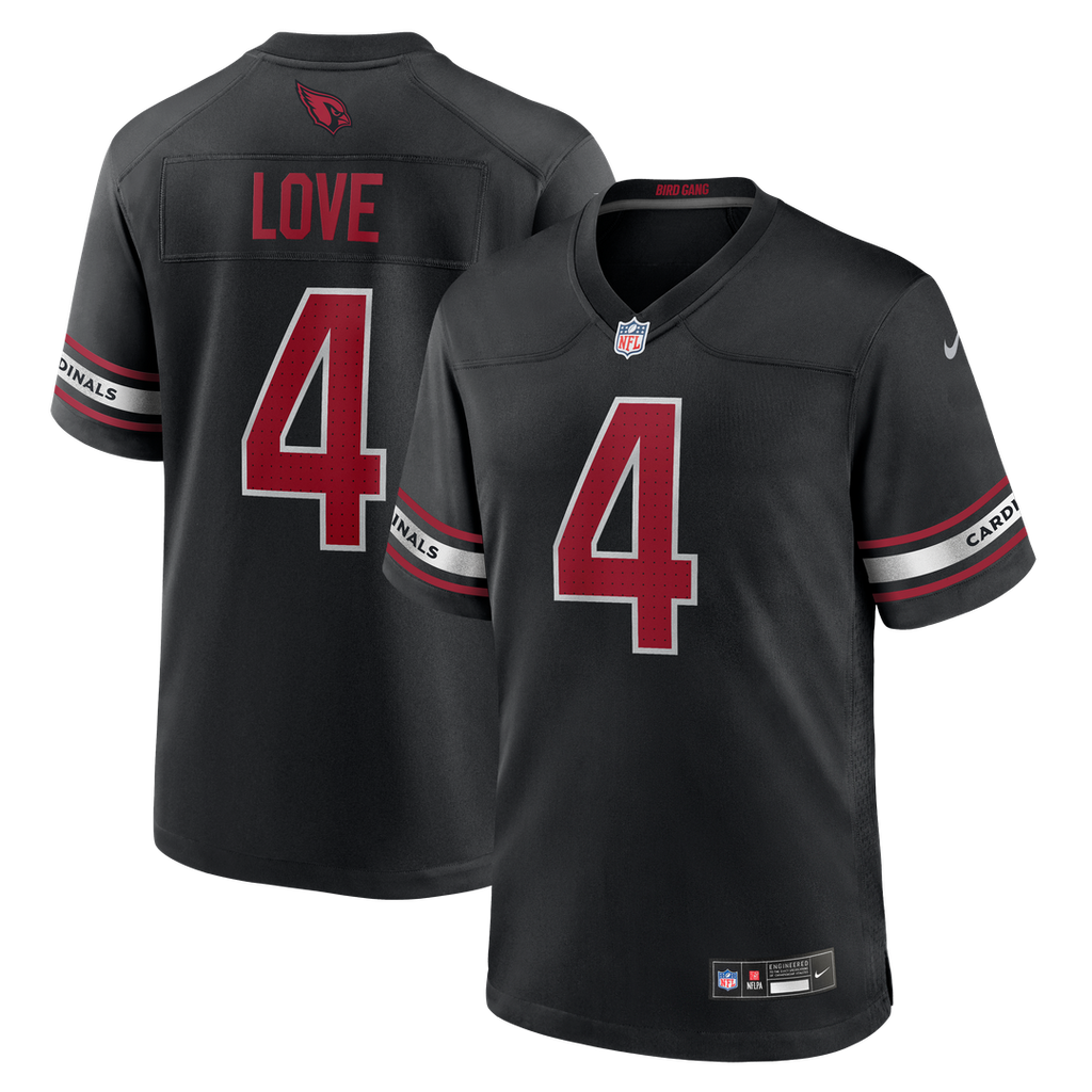 Arizona Cardinals Jeremiyah Love Nike Black Alternate Game Player Jersey