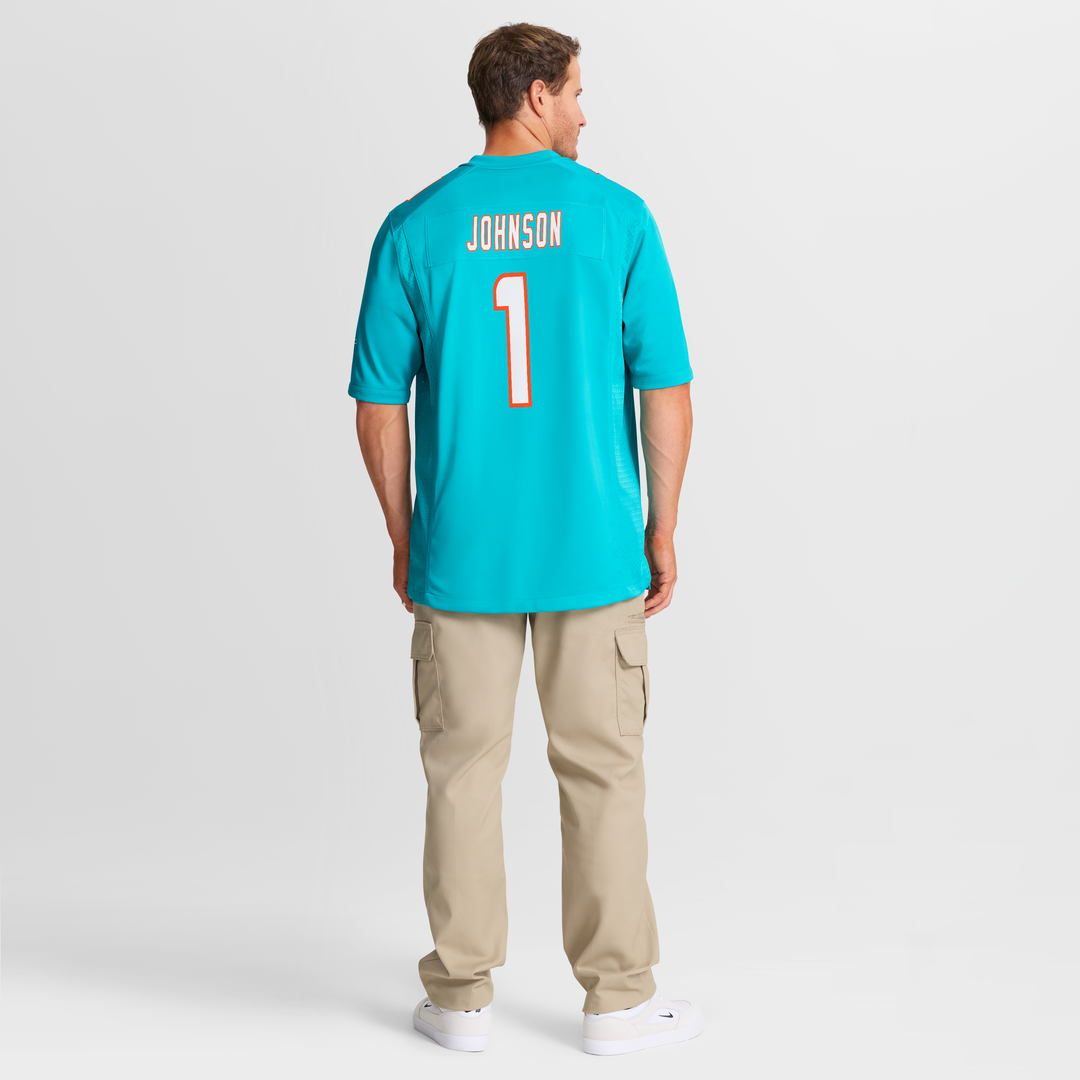 Miami Dolphins Chris Johnson Nike Aqua Team Game Jersey