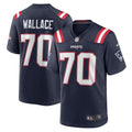 New England Patriots Caedan Wallace Nike Navy Game Jersey