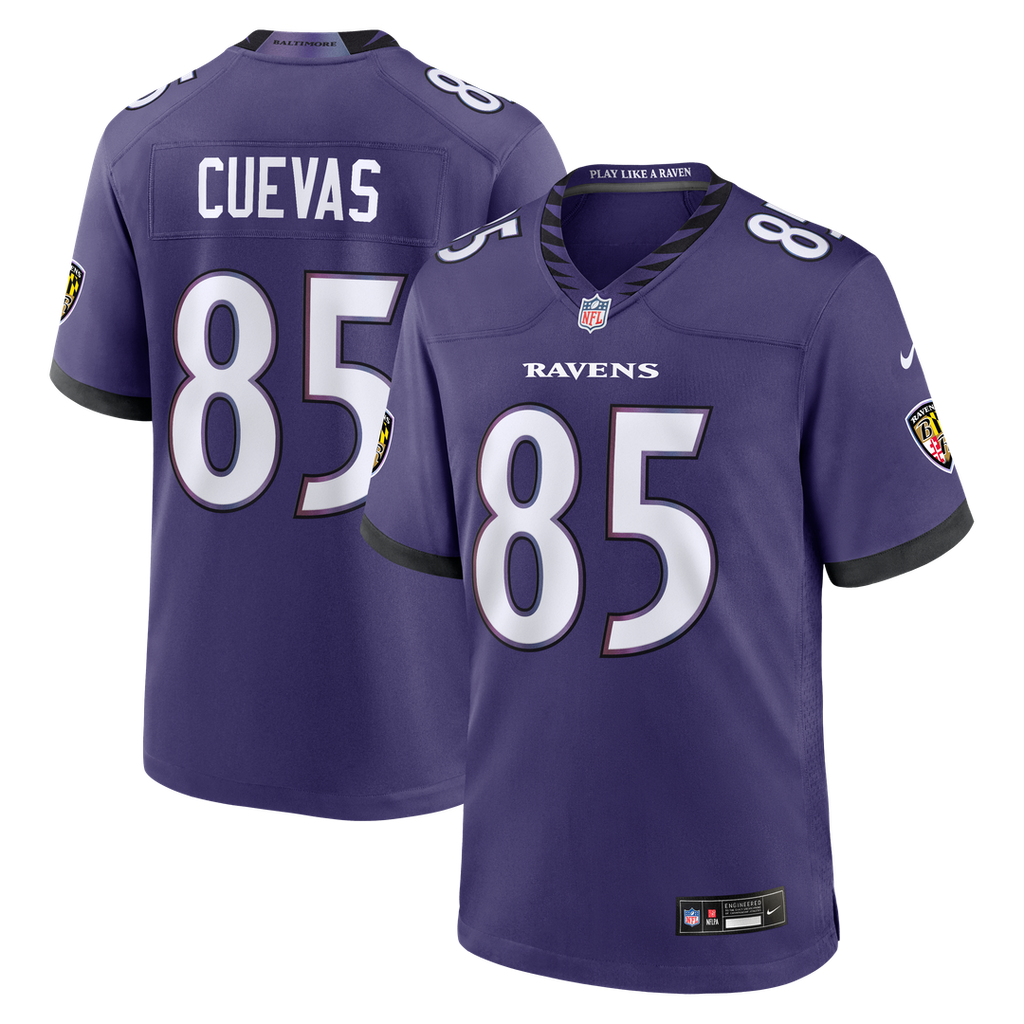 Baltimore Ravens Josh Cuevas Nike Purple Team Game Jersey
