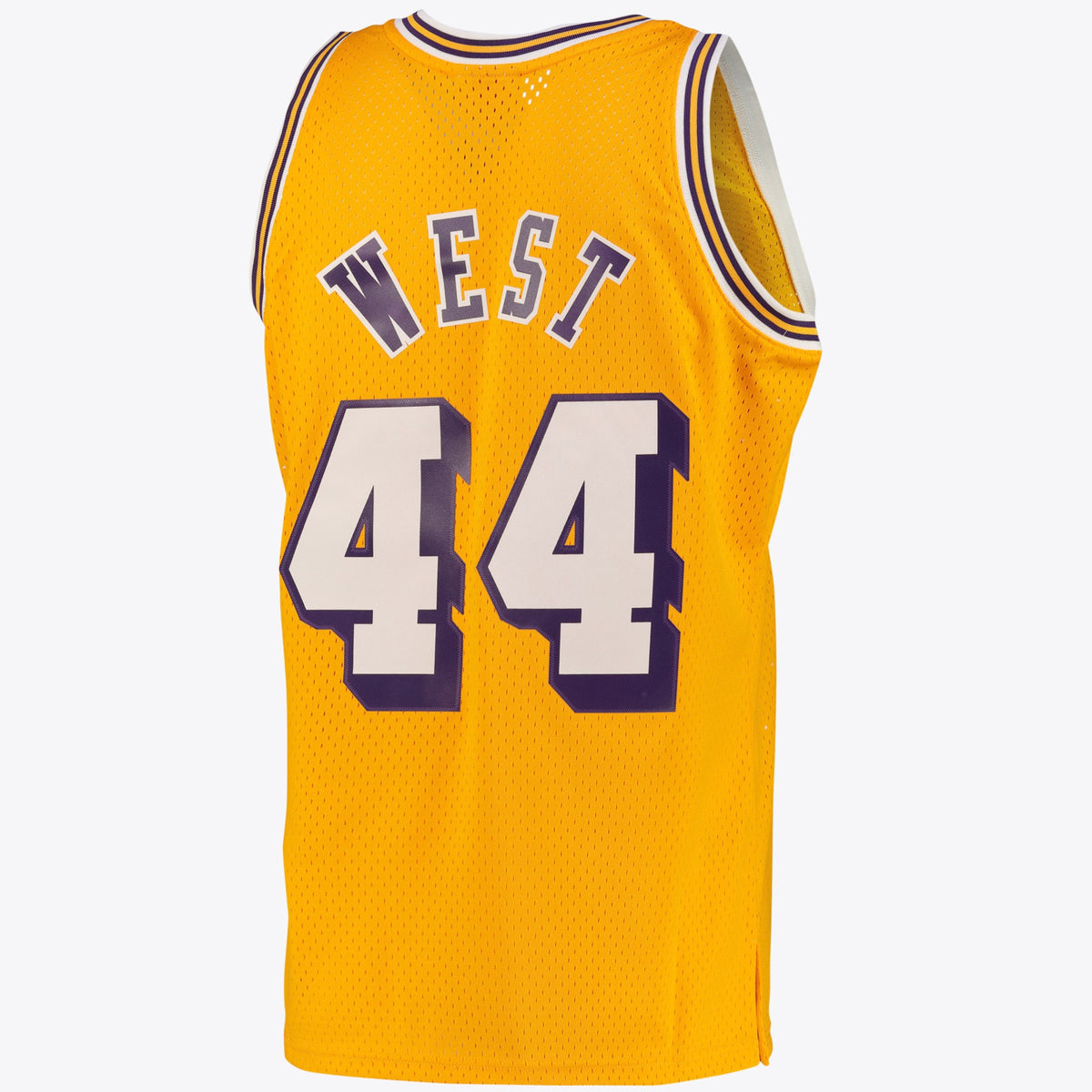 Los Angeles Lakers Jerry West Road Swingman Jersey By Mitchell & Ness - Light Gold