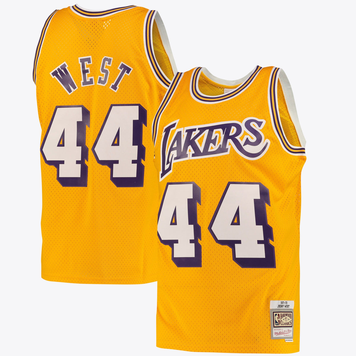 Los Angeles Lakers Jerry West Road Swingman Jersey By Mitchell & Ness - Light Gold