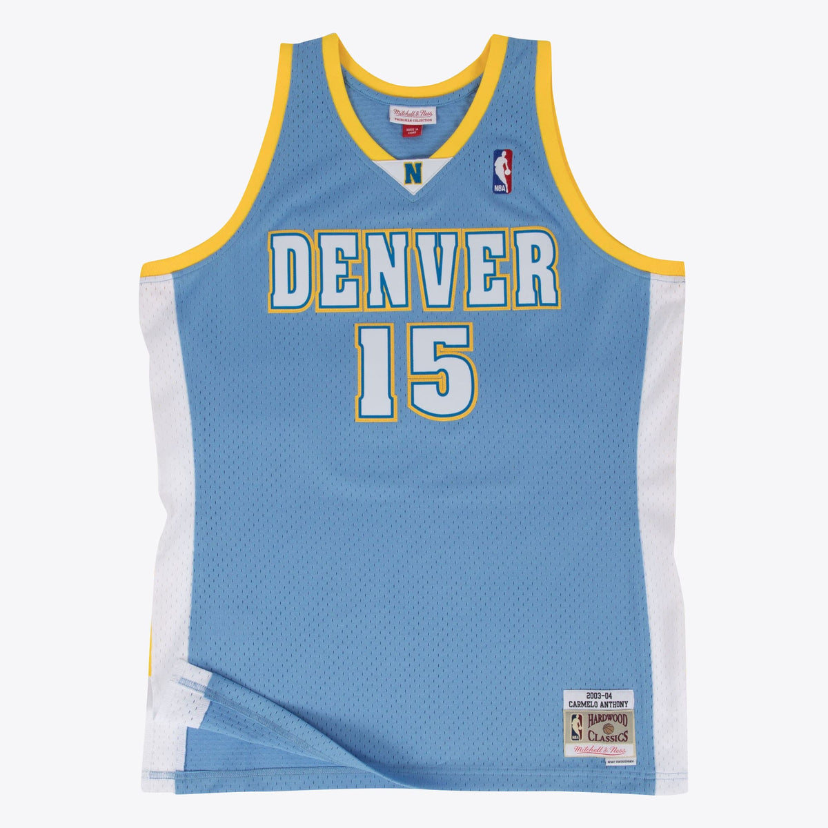 Denver Nuggets Carmelo Anthony 2003-04 Hardwood Classics Road Swingman Jersey By Mitchell & Ness - Blue