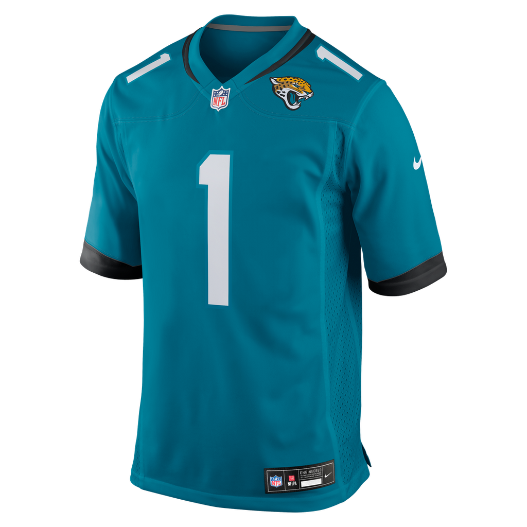 Jacksonville Jaguars Number 1 Groom Nike Teal Game Jersey