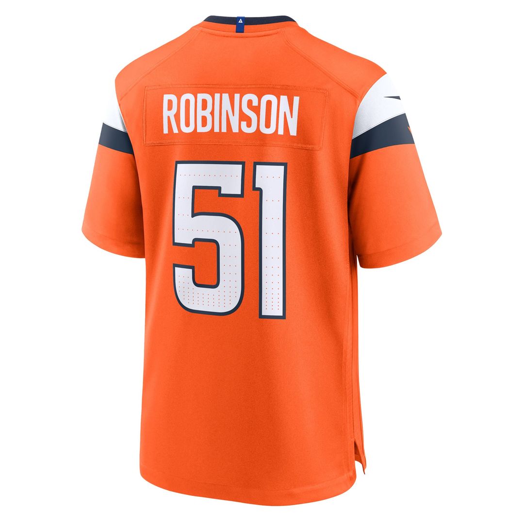 Denver Broncos Que Robinson Nike Orange Team Game Jersey