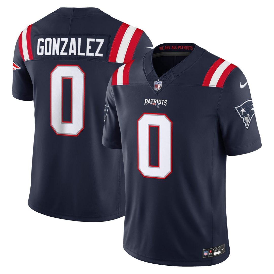 New England Patriots Christian Gonzalez Nike White Vapor F.U.S.E. Stitched Limited Jersey