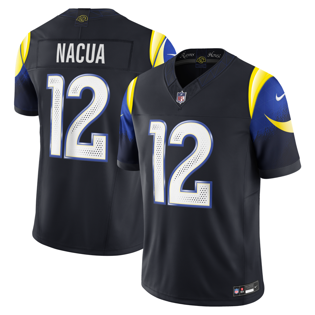 Los Angeles Rams Puka Nacua Nike Dark Blue Rivalries Collection Stitched Limited Jersey