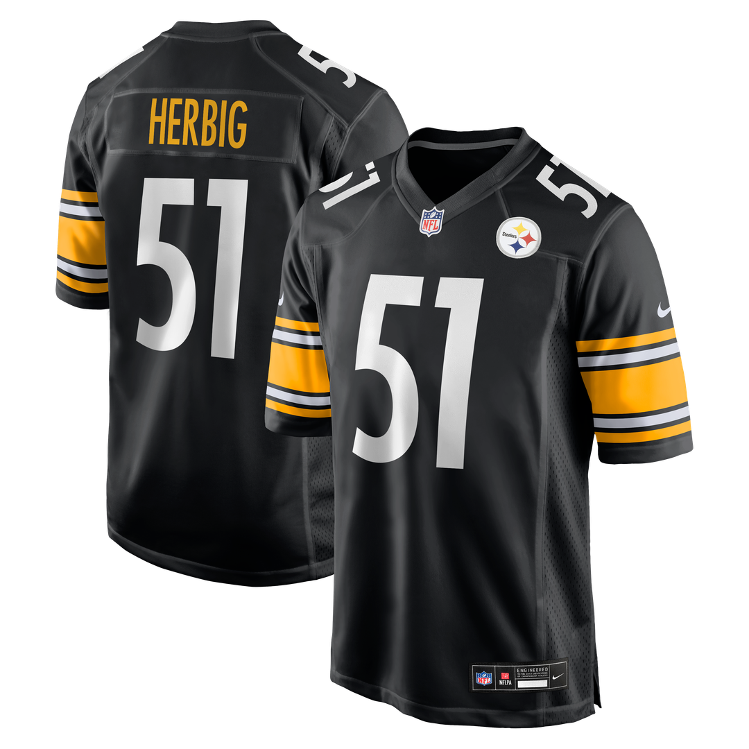 Pittsburgh Steelers Nick Herbig Nike Black Game Jersey