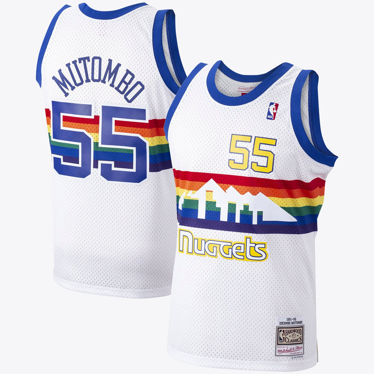 Denver Nuggets Dikembe Mutombo 1991 Hardwood Classics Home Swingman Jersey By Mitchell & Ness - White