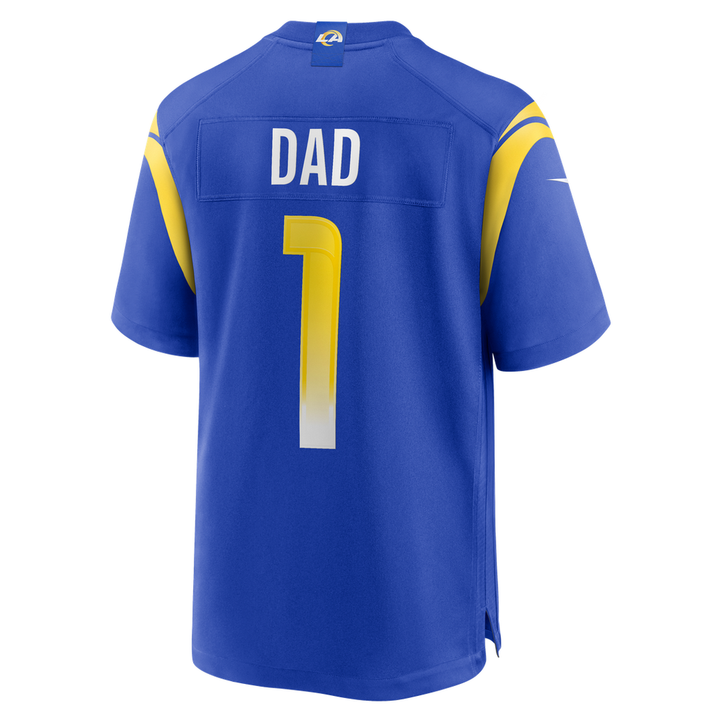 Los Angeles Rams Number 1 Dad Nike Royal Game Jersey
