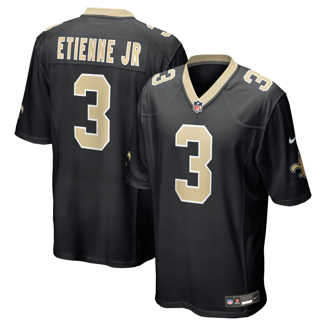 New Orleans Saints Travis Etienne Jr Nike Black Game Jersey
