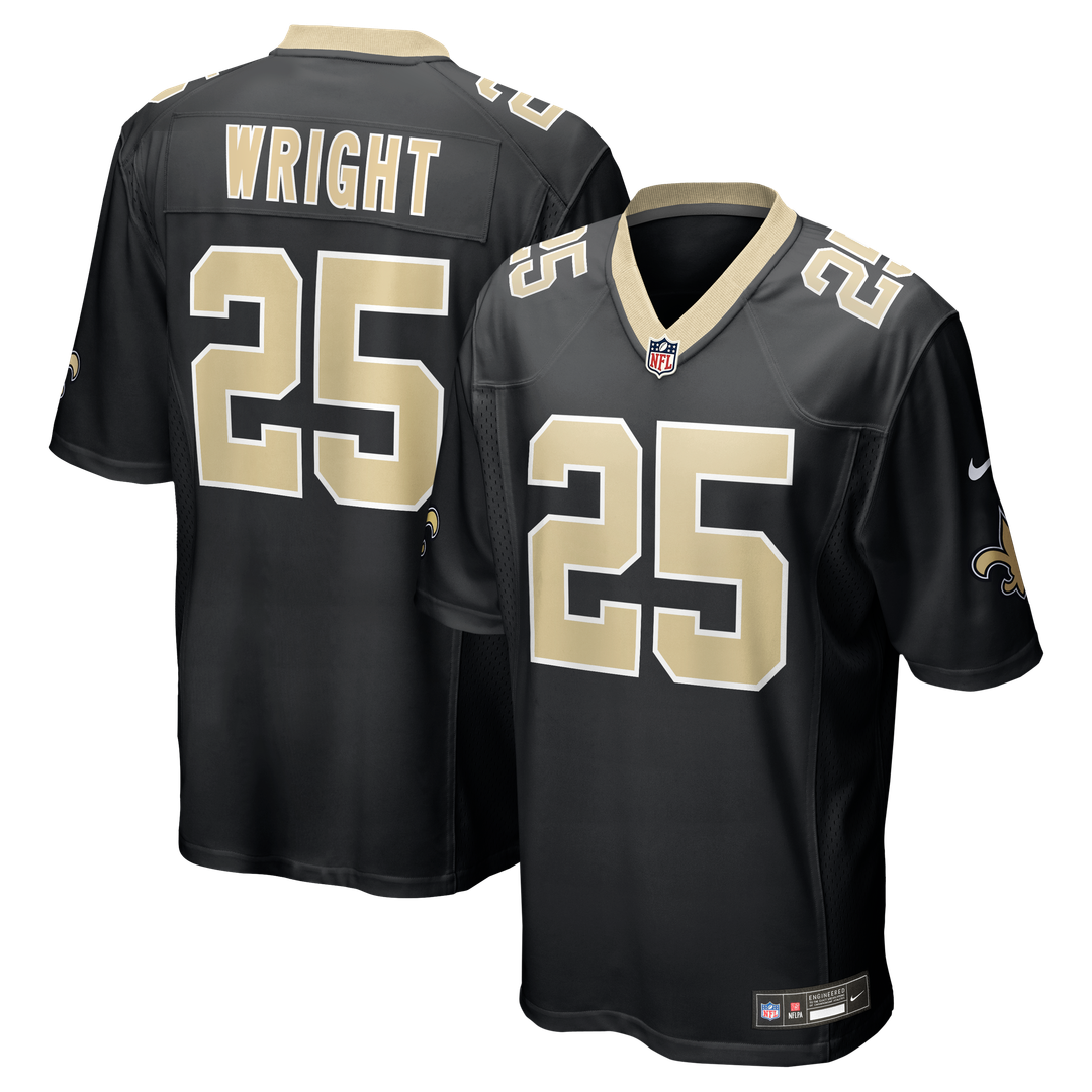 New Orleans Saints Rejzohn Wright Nike Black Team Game Jersey