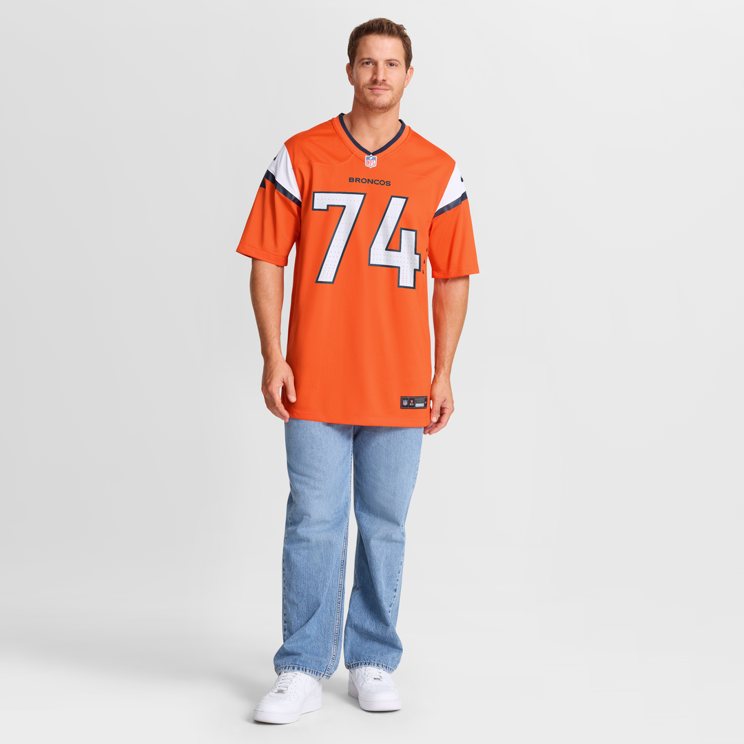 Denver Broncos Ben Powers Nike Orange Team Game Jersey