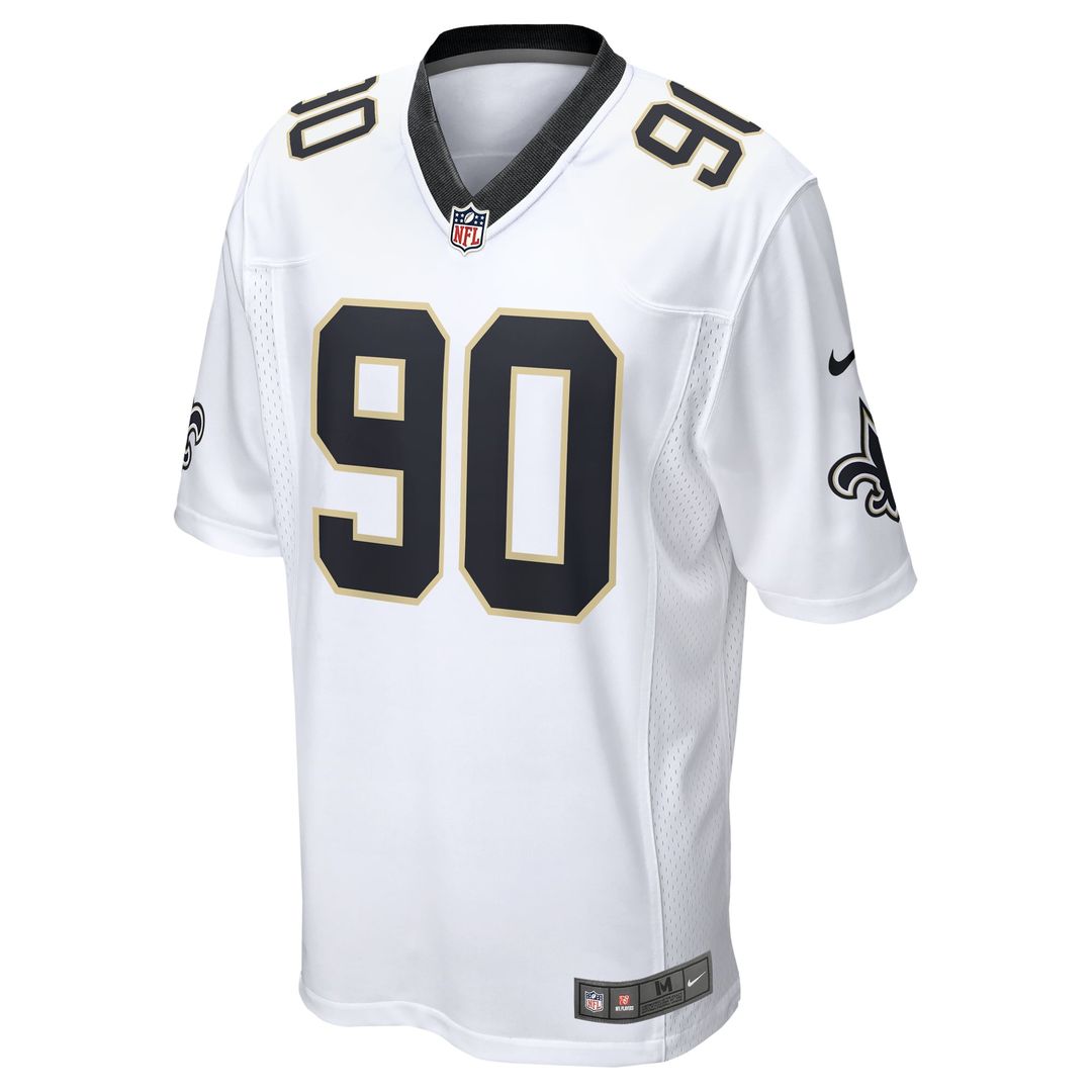 New Orleans Saints Bryan Bresee Nike White Game Jersey