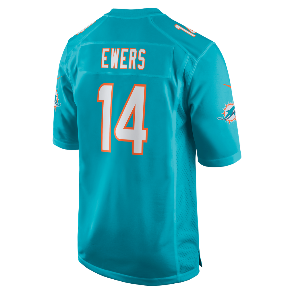 Miami Dolphins Quinn Ewers Nike Aqua Team Game Jersey